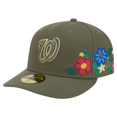Casquette ajustée 59FIFTY olive Washington Nationals pour homme de New Era