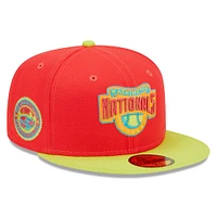 Casquette ajustée 59FIFTY pour homme New Era rouge/vert fluo Washington Nationals 2008 Inaugural Season Lava Highlighter Combo