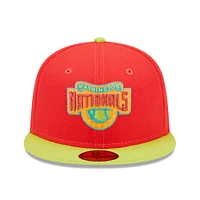 Casquette ajustée 59FIFTY pour homme New Era rouge/vert fluo Washington Nationals 2008 Inaugural Season Lava Highlighter Combo