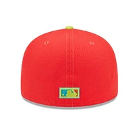 Casquette ajustée 59FIFTY pour homme New Era rouge/vert fluo Washington Nationals 2008 Inaugural Season Lava Highlighter Combo