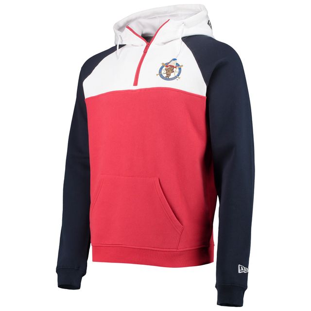 Veste à capuche New Era pour homme rouge/blanc Washington Nationals Cooperstown Collection Quarter-Zip