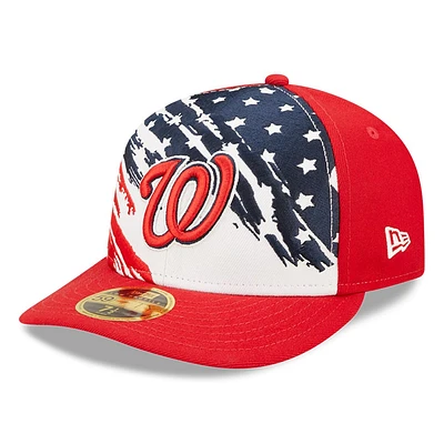 Casquette ajustée 59FIFTY à profil bas des Nationals de Washington 2022 du 4 juillet New Era pour homme, rouge