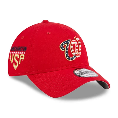 Casquette New Era Red Washington Nationals 2023 Fourth of July 9TWENTY réglable pour homme