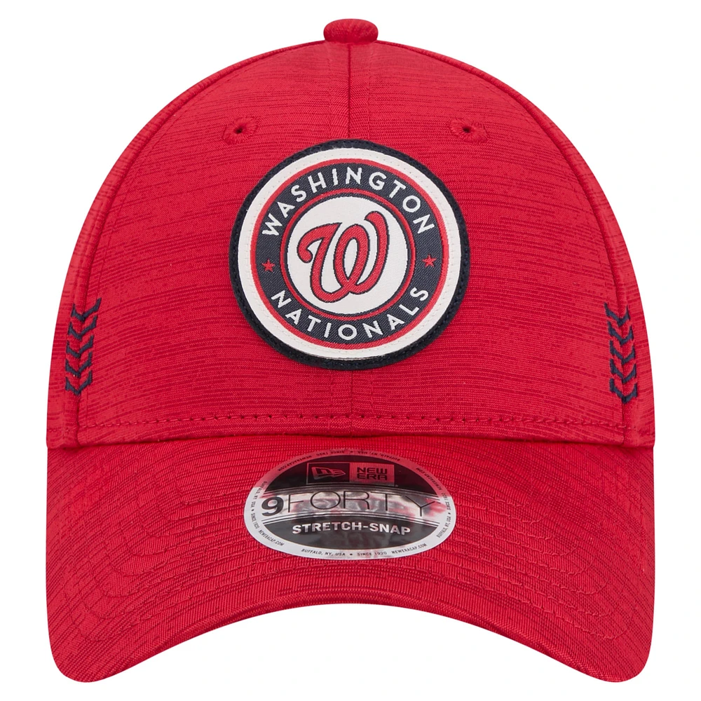 Men's New Era  Red Washington Nationals 2024 Clubhouse 9FORTY Adjustable Hat