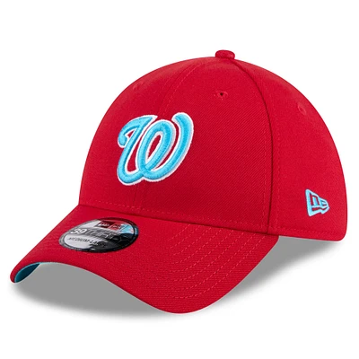 Casquette flexible 39THIRTY pour la fête des pères Nationals de Washington 2024 New Era rouge hommes