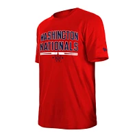 T-shirt d'entraînement au bâton rouge des Washington Nationals New Era pour homme