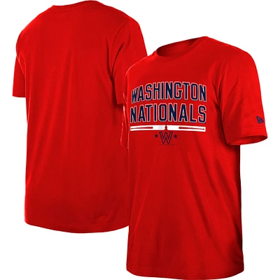 T-shirt d'entraînement au bâton rouge des Washington Nationals New Era pour homme