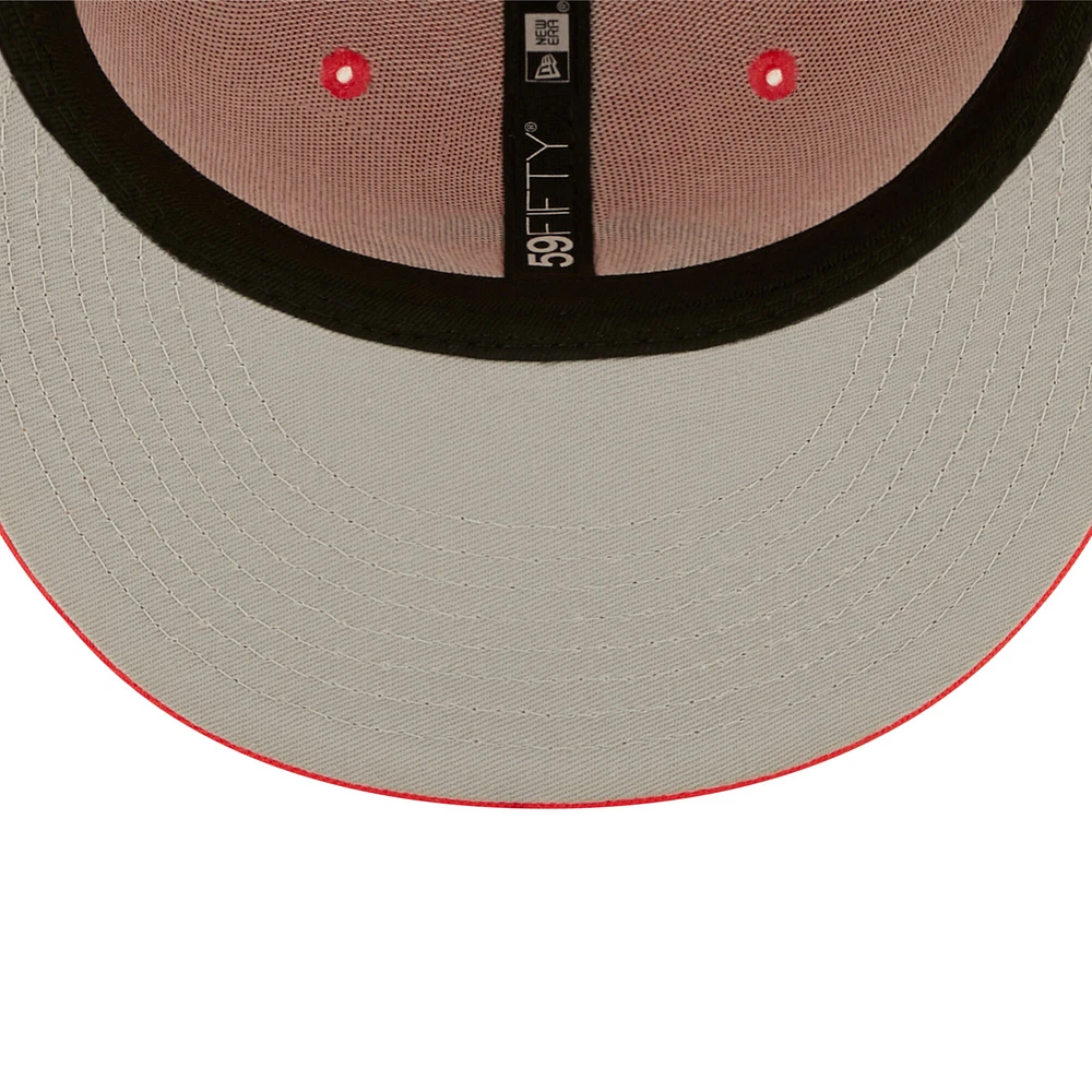 Men's New Era Red Washington Nationals Lava Highlighter Logo 59FIFTY Fitted Hat