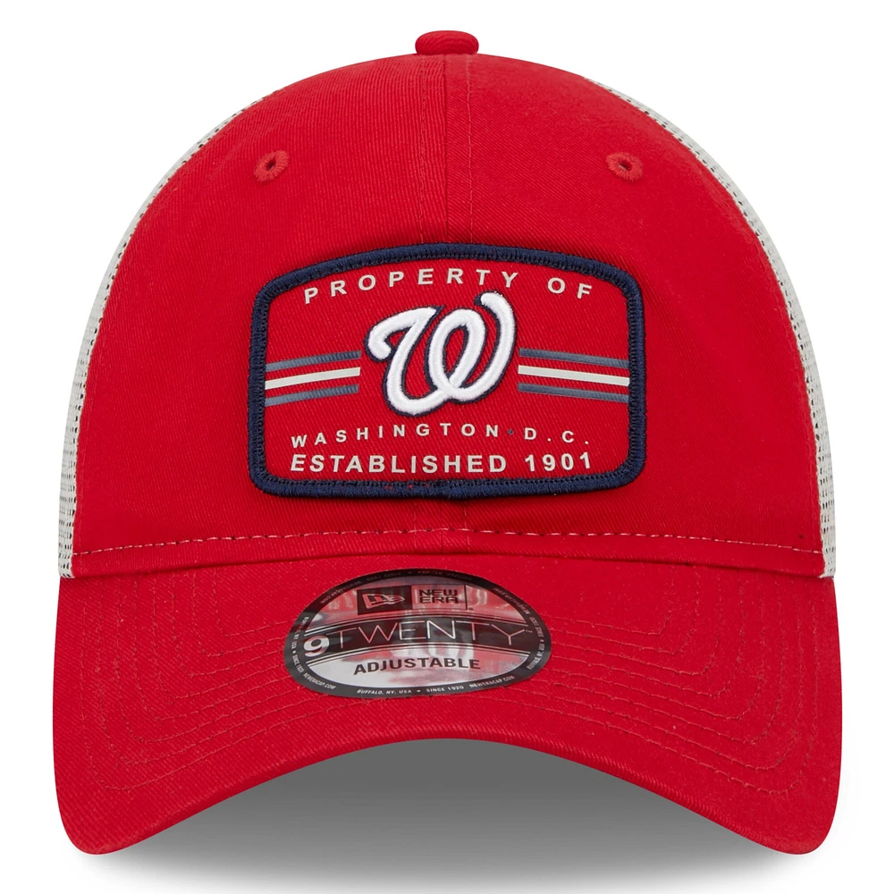 Men's New Era Red Washington Nationals Property Trucker 9TWENTY Snapback Hat