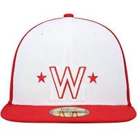Men's New Era White/Red Washington Nationals 2023 On-Field Batting Practice 59FIFTY Fitted Hat