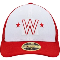 Men's New Era White/Red Washington Nationals 2023 On-Field Batting Practice Low Profile 59FIFTY Fitted Hat