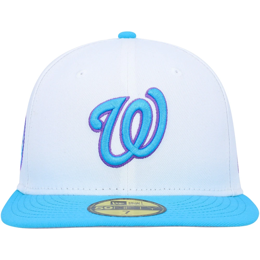 Men's New Era White Washington Nationals 2008 Inaugural Season Vice 59FIFTY Fitted Hat