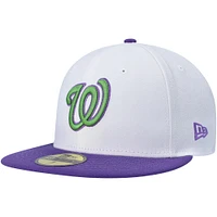 Men's New Era White Washington Nationals  Side Patch 59FIFTY Fitted Hat