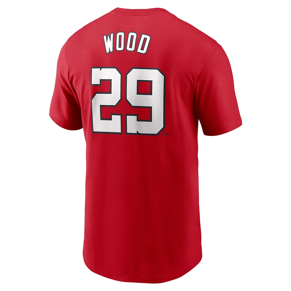 Men's Nike James Wood Red Washington Nationals Fuse Name & Number T-Shirt