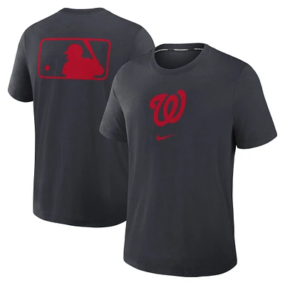 T-shirt Nike bleu marine Washington Nationals Authentic Collection Early Work Tri-Blend Performance pour homme