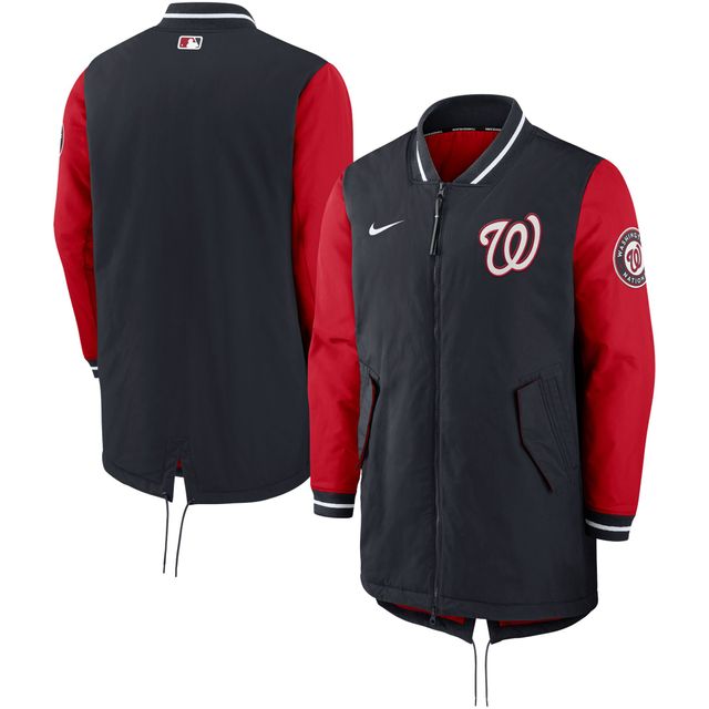 Veste entièrement zippée Nike pour hommes des Nationals de Washington Dugout Performance bleu marine