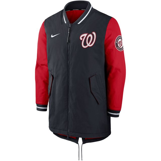 Veste entièrement zippée Nike pour hommes des Nationals de Washington Dugout Performance bleu marine