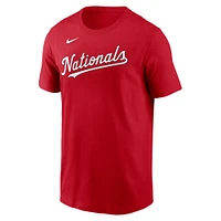 T-shirt Nike rouge avec le mot-symbole Fuse des Nationals de Washington pour homme