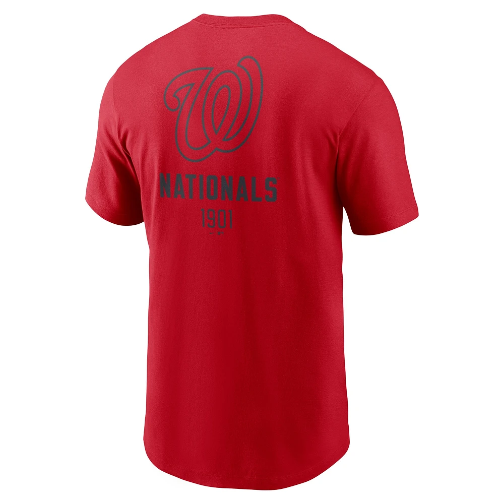 Men's Nike Red Washington Nationals Large Logo Back Stack T-Shirt