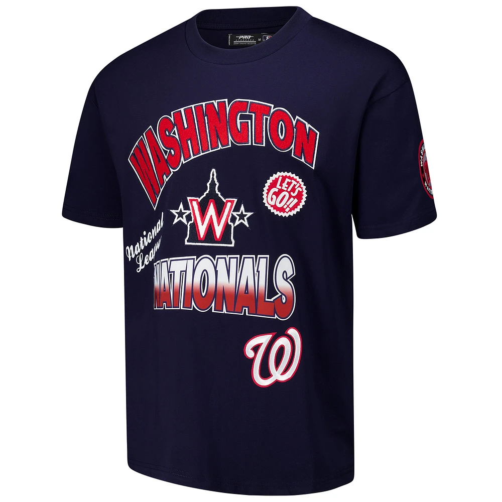 Men's Pro Standard Navy Washington Nationals Turn It Up Dropped Shoulder T-Shirt