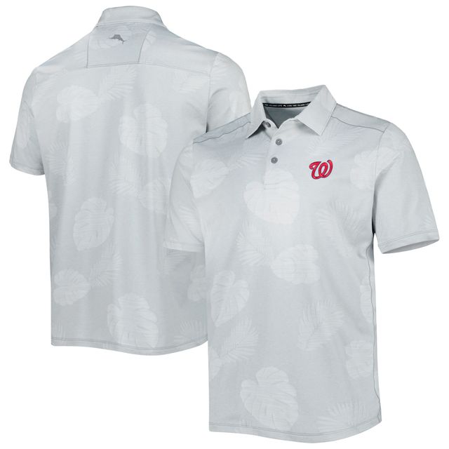 Polo Tommy Bahama gris Washington Nationals Palm Coast Delray Fond IslandZone pour homme