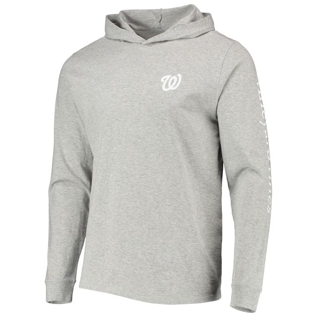 T-shirt à capuche manches longues avec logo des Washington Nationals de Vineyard Vines gris chiné pour homme
