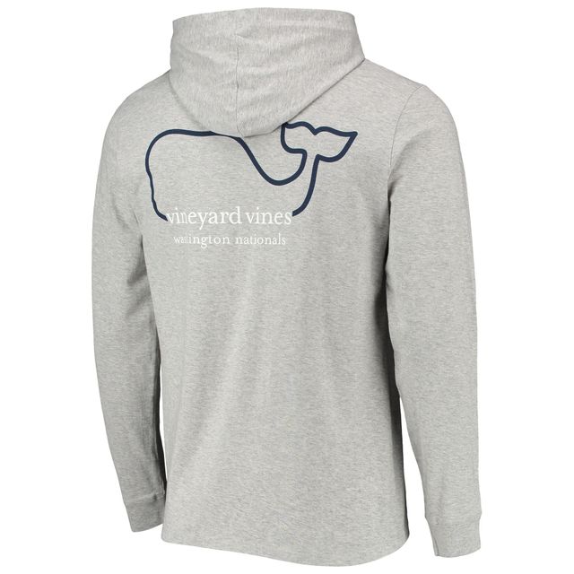 T-shirt à capuche manches longues avec logo des Washington Nationals de Vineyard Vines gris chiné pour homme