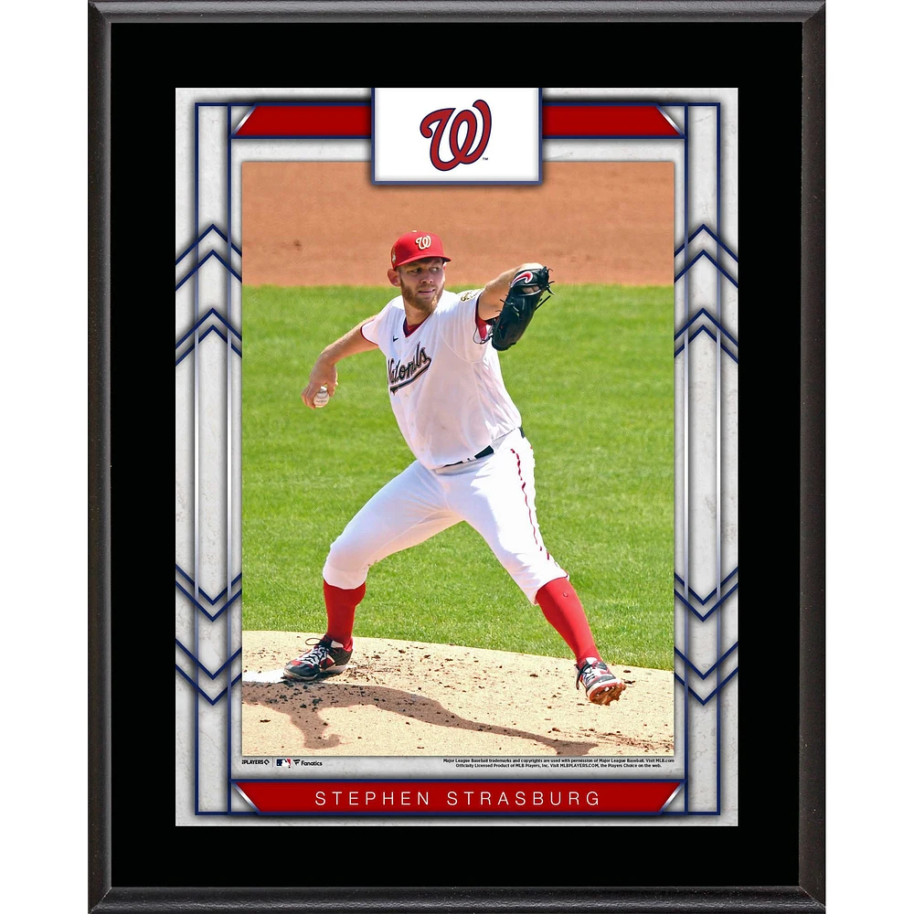 Plaque de nom de joueur sublimée de Stephen Strasburg, Washington Nationals, 10,5'' x 13''