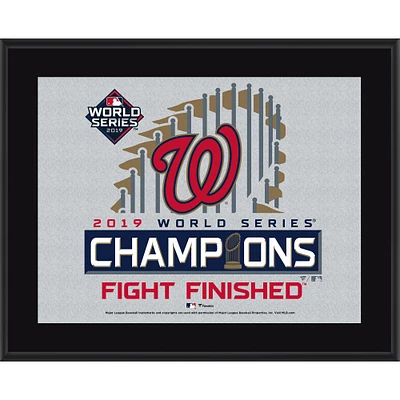 Plaque sublimée des champions des séries mondiales 2019 de 10,5 po x 13 po des Washington Nationals