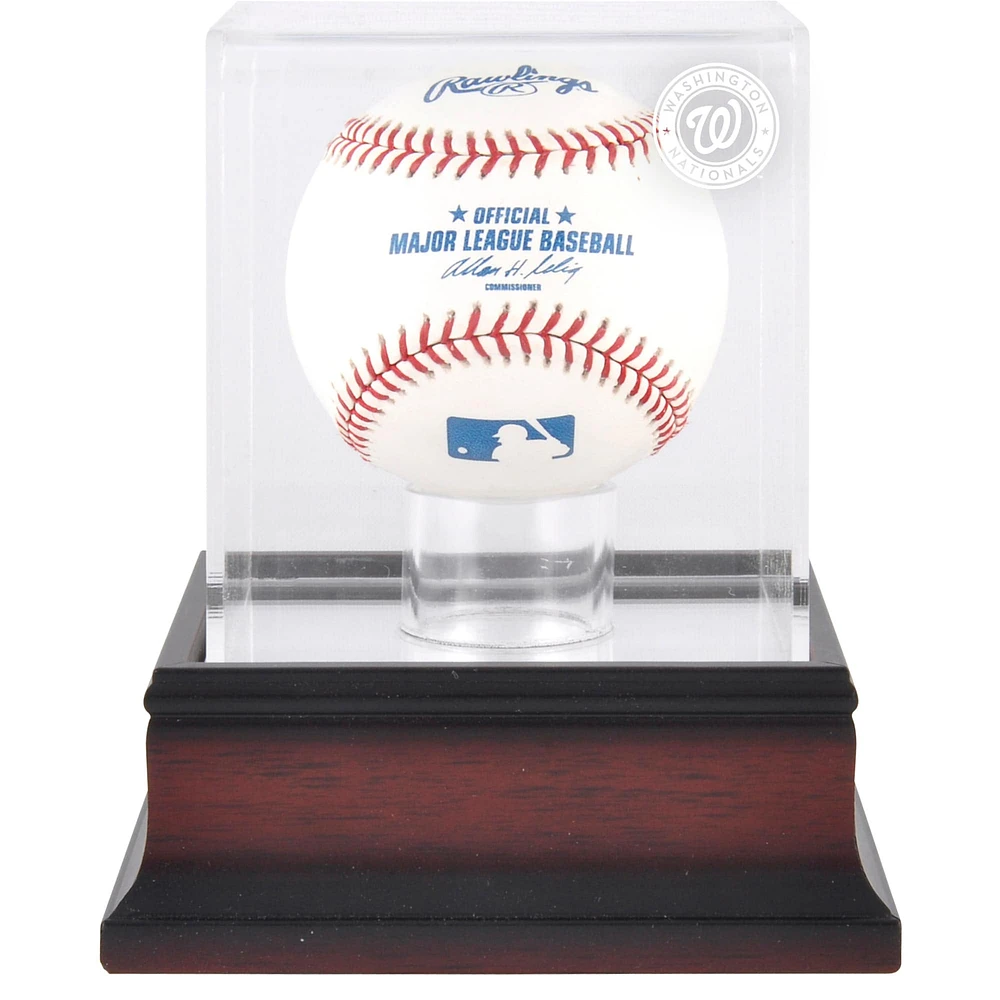Vitrine de présentation du logo de baseball des Nationals de Washington en acajou