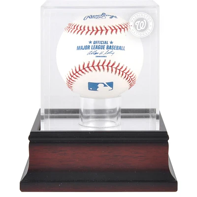 Vitrine de présentation du logo de baseball des Nationals de Washington en acajou