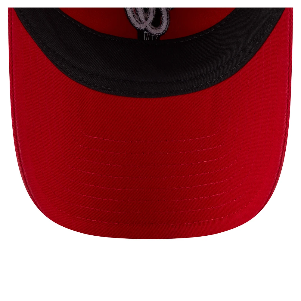Women's New Era  Red Washington Nationals Preppy Team 9TWENTY Adjustable Hat