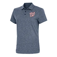Women's Antigua  Heather Navy Washington Nationals Motivated Polo