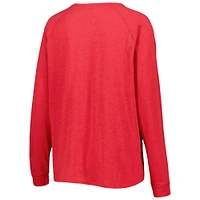 Women's Concepts Sport Heather Red Washington Nationals Meter Knit Raglan Long Sleeve T-Shirt & Shorts Sleep Set