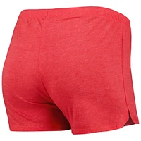 Women's Concepts Sport Heather Red Washington Nationals Meter Knit Raglan Long Sleeve T-Shirt & Shorts Sleep Set