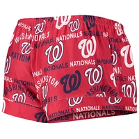Women's Concepts Sport Red Washington Nationals Flagship Allover Print Top & Shorts Sleep Set