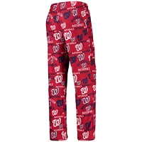 Women's Concepts Sport White/Red Washington Nationals Flagship Long Sleeve V-Neck T-Shirt & Pants Sleep Set