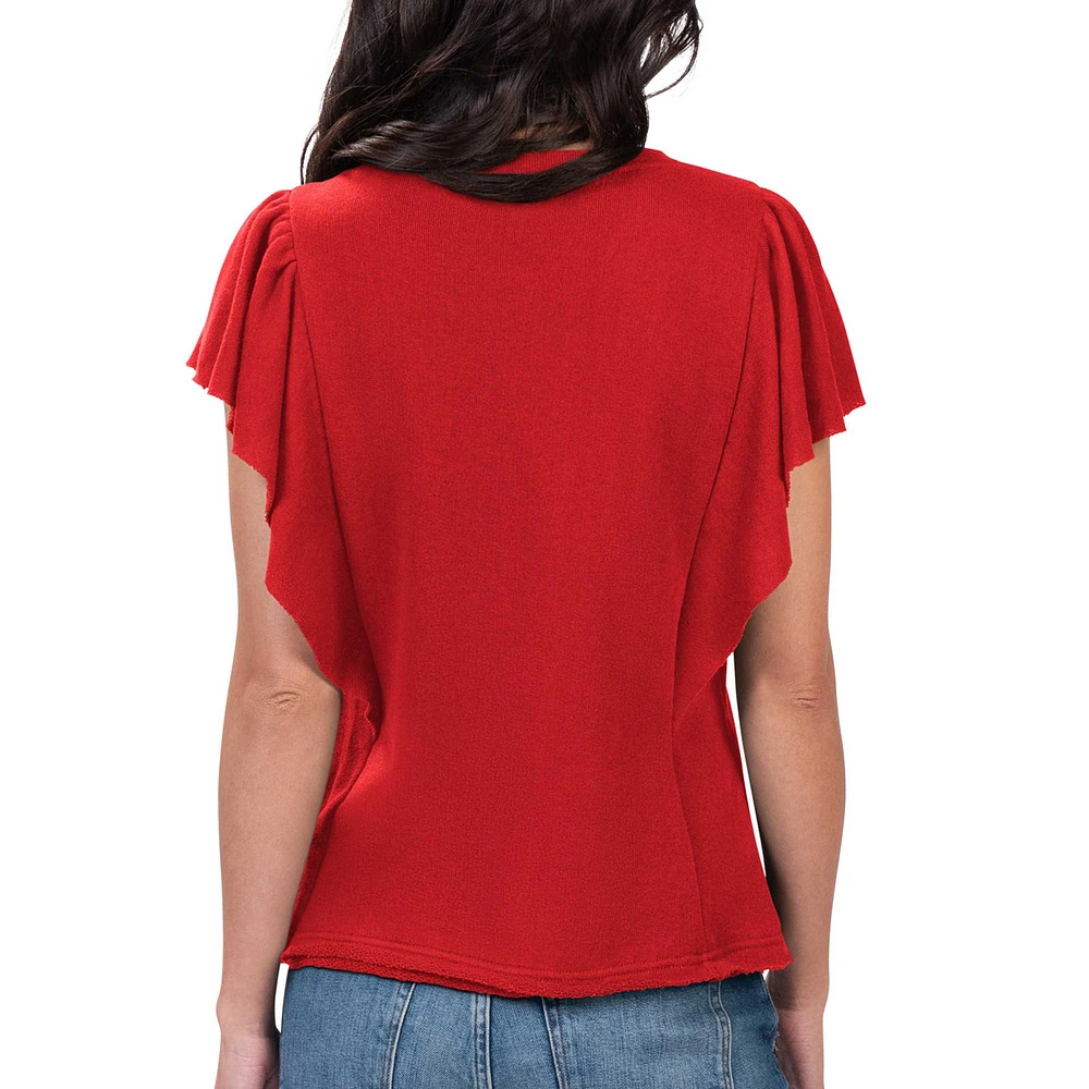 Women's G-III 4Her by Carl Banks Red Washington Nationals Crowd Wave T-Shirt