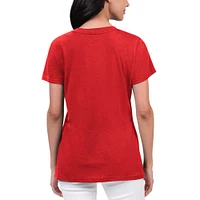 Women's G-III 4Her by Carl Banks Red Washington Nationals Key Move V-Neck T-Shirt