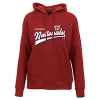Women's Levelwear  Red Washington Nationals Adorn Retro Team 2.0 Pullover Hoodie