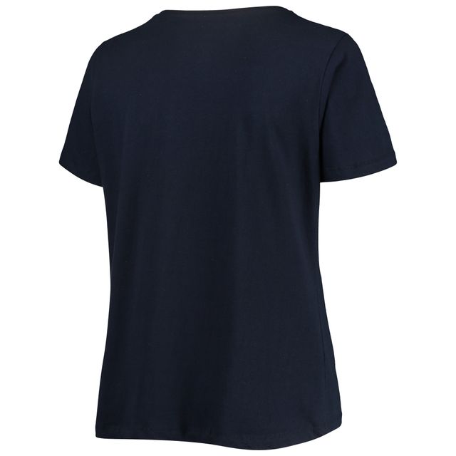T-shirt à encolure en V taille plus pour femme des Nationals de Washington bleu marine