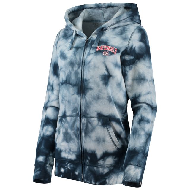 NWE WANATS BLEU MARINE TIE DYE CAPUCHE À AVEC ZIP SWTLADZIP POUR FEMMES