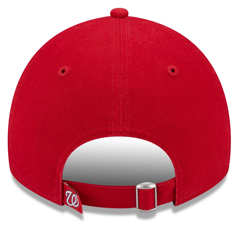 Women's New Era Red Washington Nationals Leaves 9TWENTY Adjustable Hat