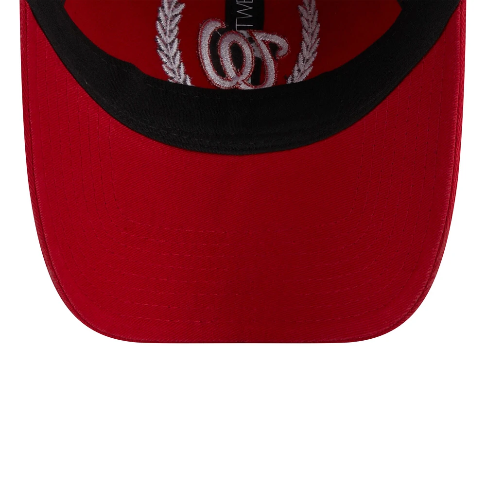 Women's New Era Red Washington Nationals Leaves 9TWENTY Adjustable Hat