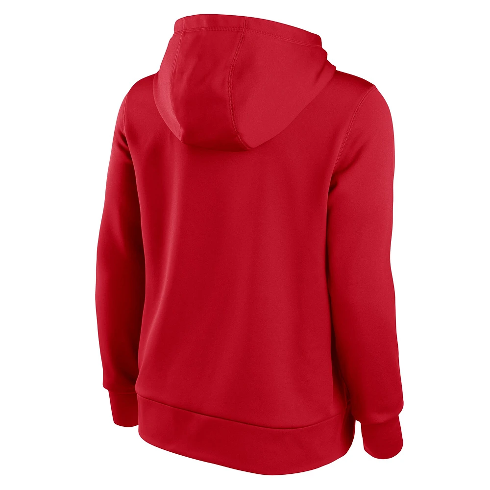 Women's Nike Red Washington Nationals Alternate Logo Performance Pullover Hoodie
