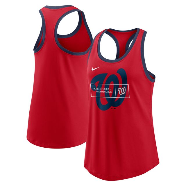 Débardeur performance à dos nageur Nike X-Ray des Washington Nationals pour femme rouge