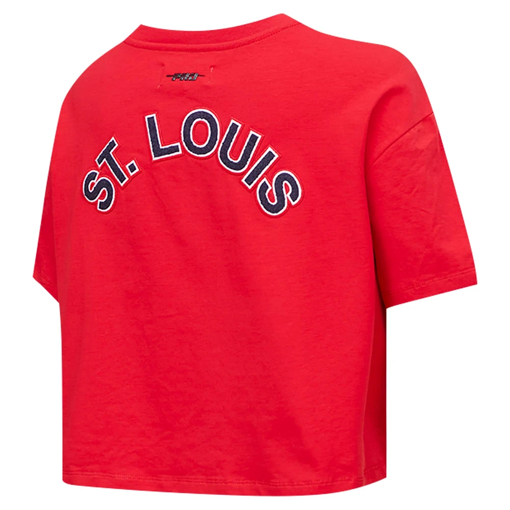 Women's Pro Standard Red Washington Nationals Classic SJ Cropped Boxy T-Shirt