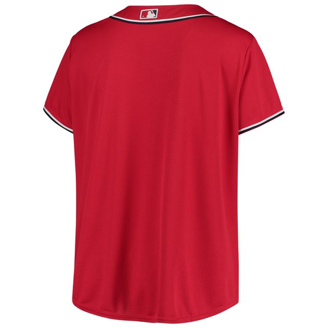 Maillot rouge de l'équipe réplique alternative grande taille des Nationals Washington pour femmes