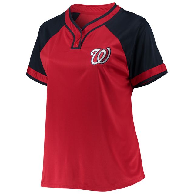 T-shirt raglan rouge grande taille des Nationals de Washington pour femmes