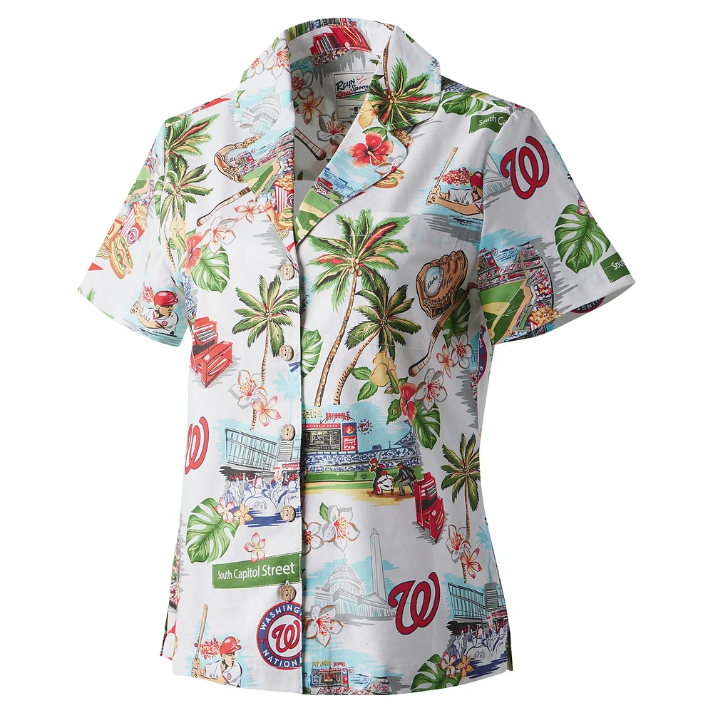Women's Reyn Spooner White Washington Nationals Scenic Button-Up Shirt